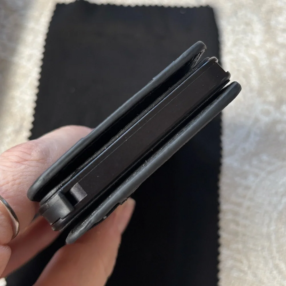 Brand New Muradin Black Carbon Fiber Minimalist Wallet RFID Blocking Card Holder
